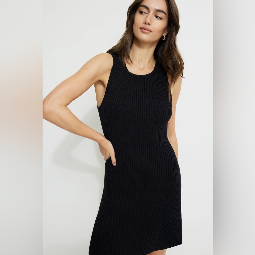 NWT Dynamite Black Ribbed Midi Dress